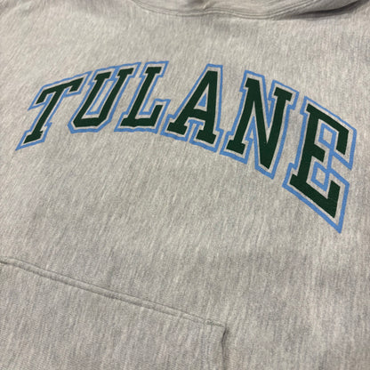 80's Champion チャンピオン Reverse Weave リバースウィーブ トリコタグ TULANE カレッジ スウェットフーディー パーカー  グレー (XL) /A7706R-SO