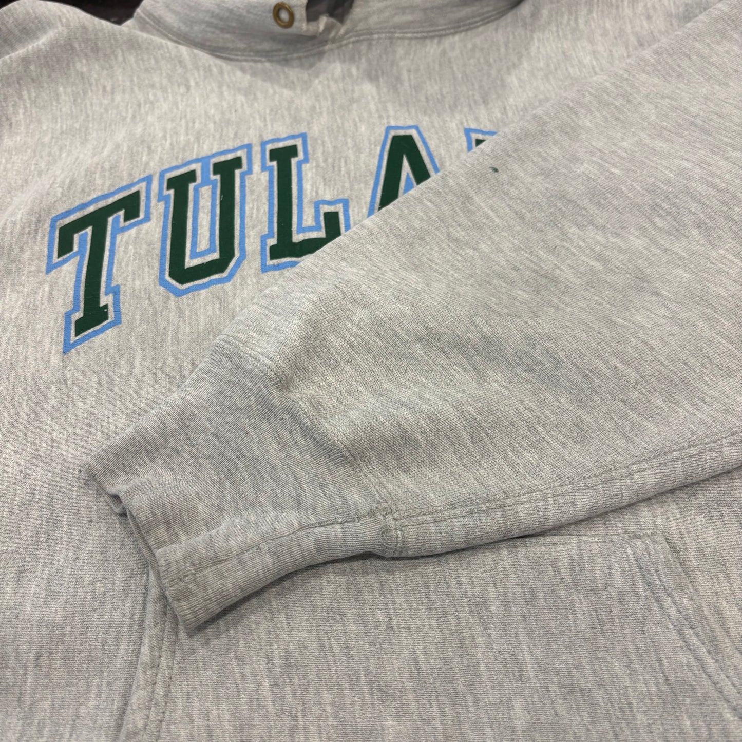 80's Champion チャンピオン Reverse Weave リバースウィーブ トリコタグ TULANE カレッジ スウェットフーディー パーカー  グレー (XL) /A7706R-SO