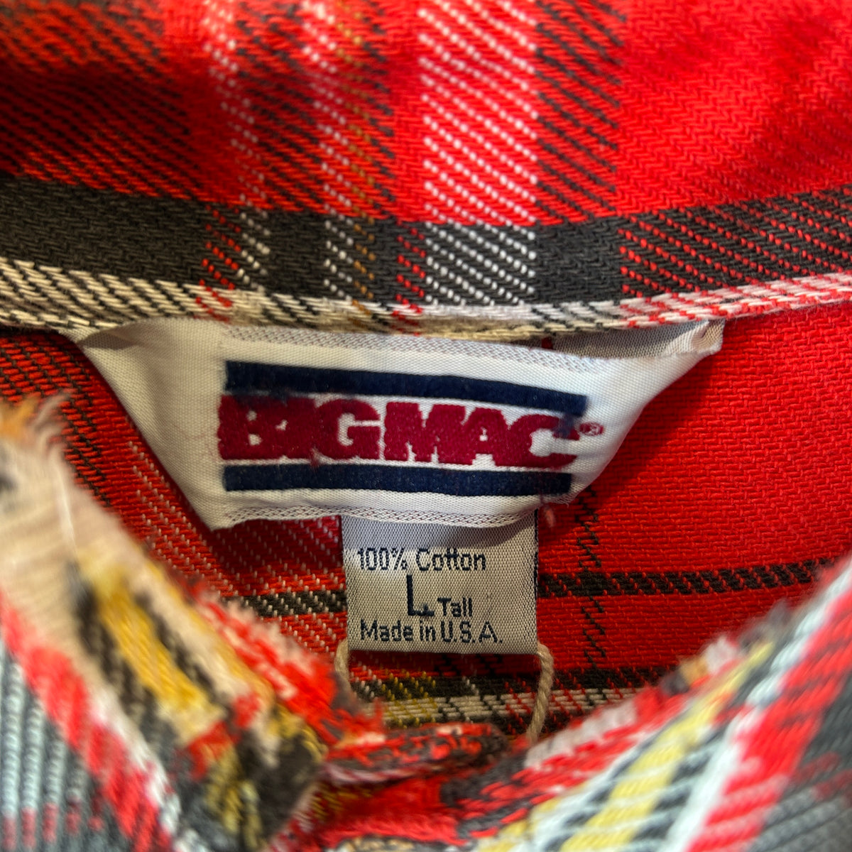 80's BIG MAC ビッグマック へービーネルシャツ レッド(L)/C1475SH-SO