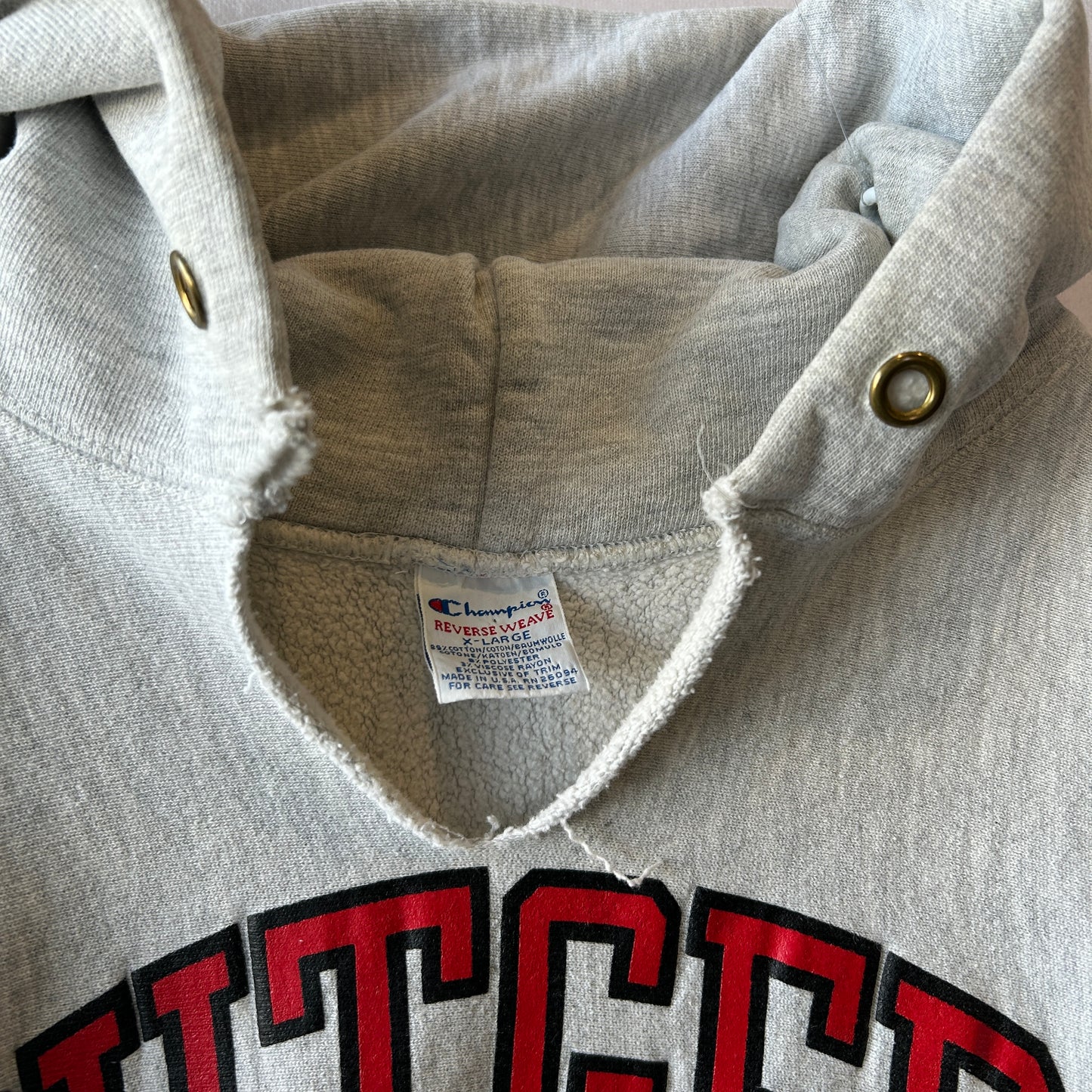 90's Champion Reverse Weave リバースウィーブ RUTGER スウェットフーディー パーカー(XL)/A8471R-SO