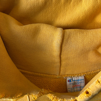 80's Champion Reverse Weave リバースウィーブ CLARKSON スウェットフーディー 黄色(L)/A6694R-SO