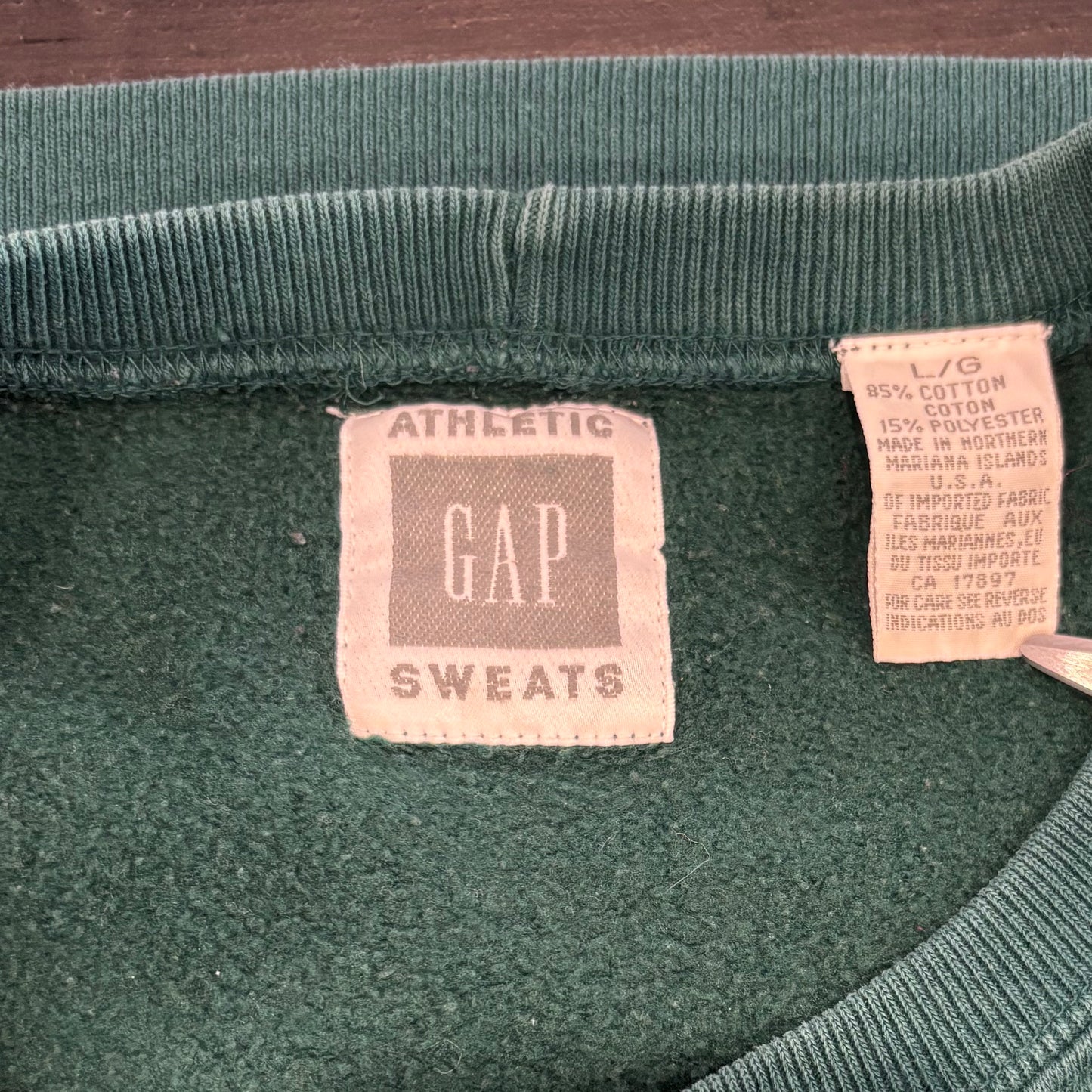 90's Gap Athletic オールドギャップ ブランクスウェット グリーン (L)/A7844S-SO