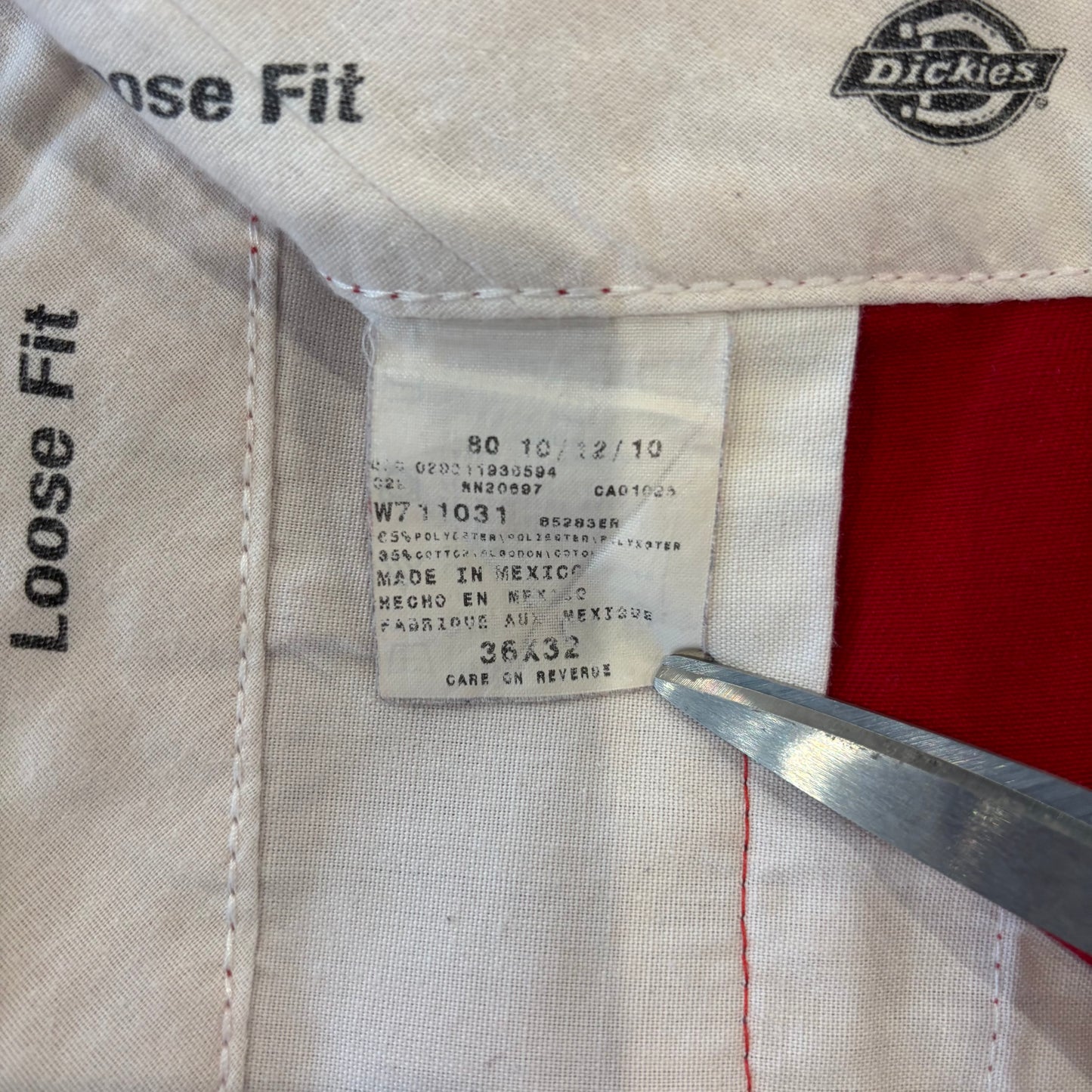 00's Dickies ディッキーズ ダブルニー ワークパンツ レッド (36×32)/B1053P-SO