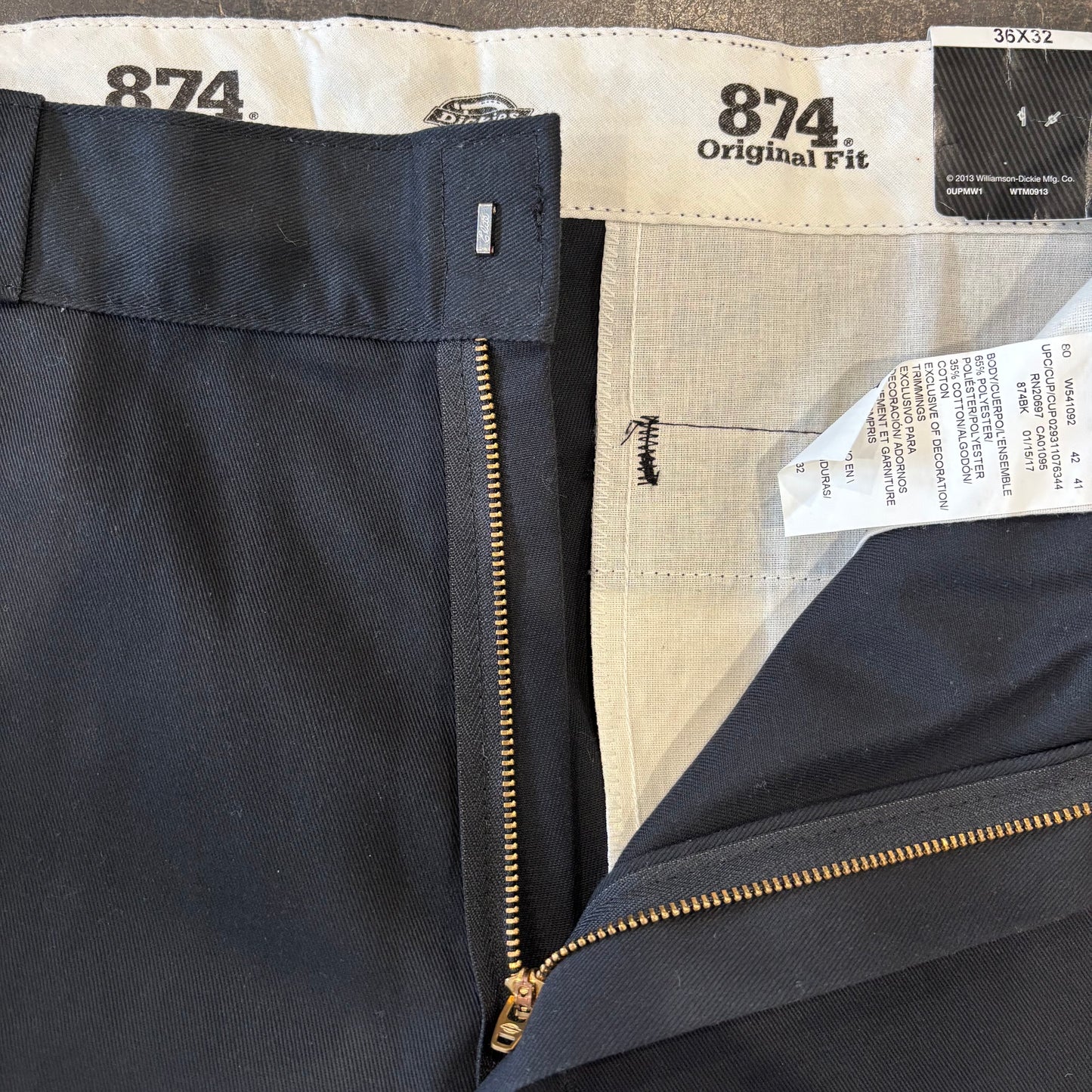 00's Dickies ディッキーズ 874 ワークパンツ フラッシャー付き ブラック (36×32)/B1045P-SO