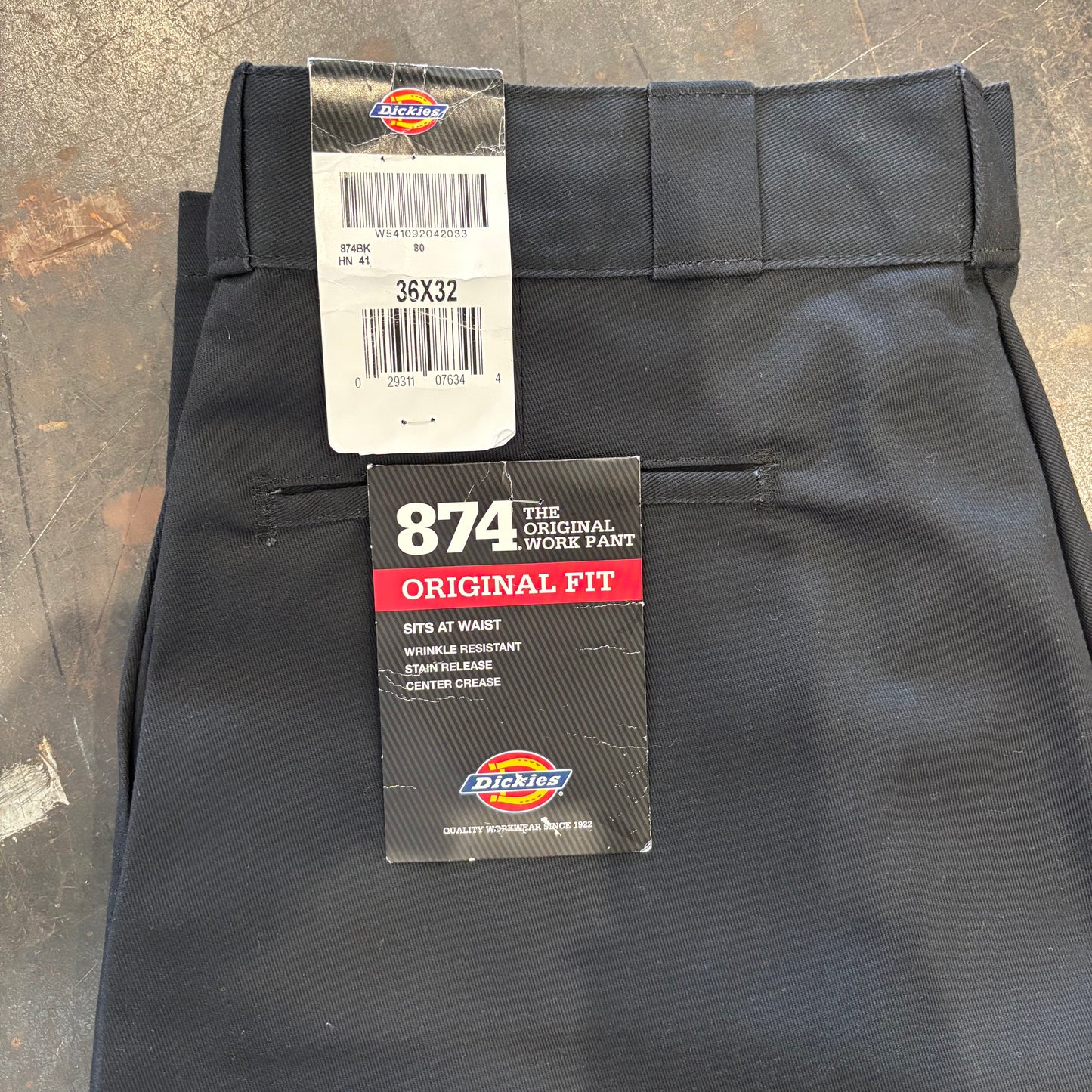 00's Dickies ディッキーズ 874 ワークパンツ フラッシャー付き ブラック (36×32)/B1045P-SO