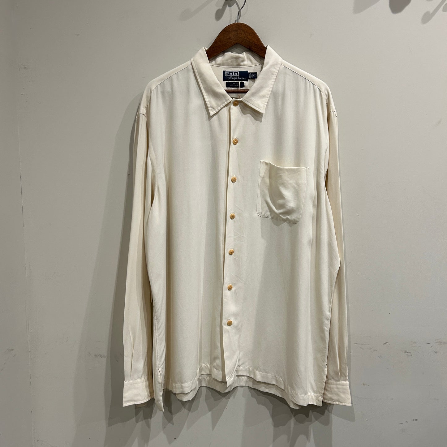Polo Ralph Lauren ラルフローレン "CLAYTON" 長袖シャツ クリーム(XXL)/C0734