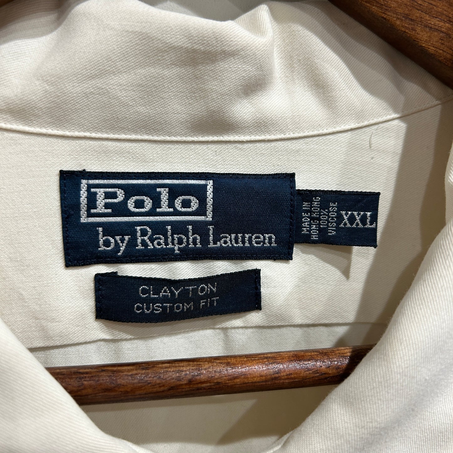Polo Ralph Lauren ラルフローレン "CLAYTON" 長袖シャツ クリーム(XXL)/C0734