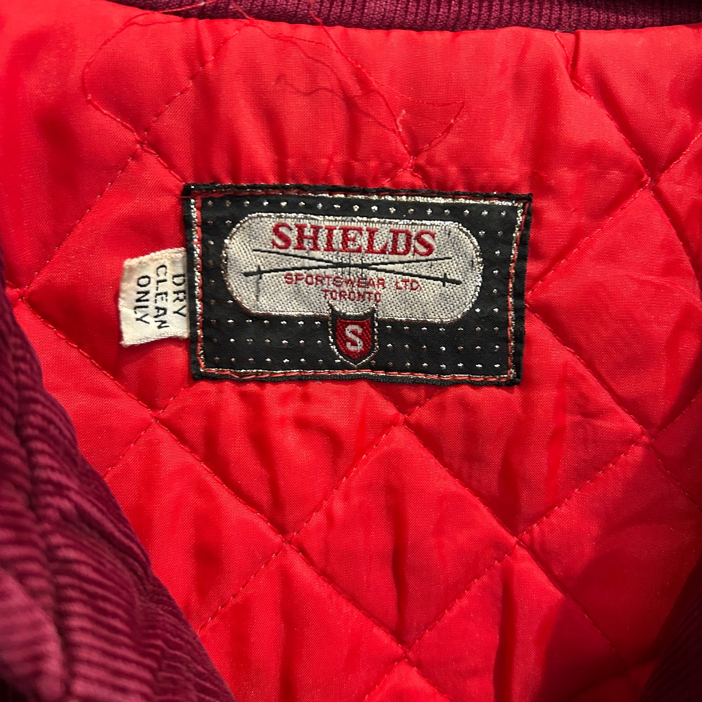 70's SHIELDS corduroy varsity jacket コーデュロイ スタジャン ワインレッド (S)/A6007J-SO