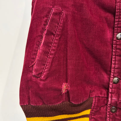70's SHIELDS corduroy varsity jacket コーデュロイ スタジャン ワインレッド (S)/A6007J-SO