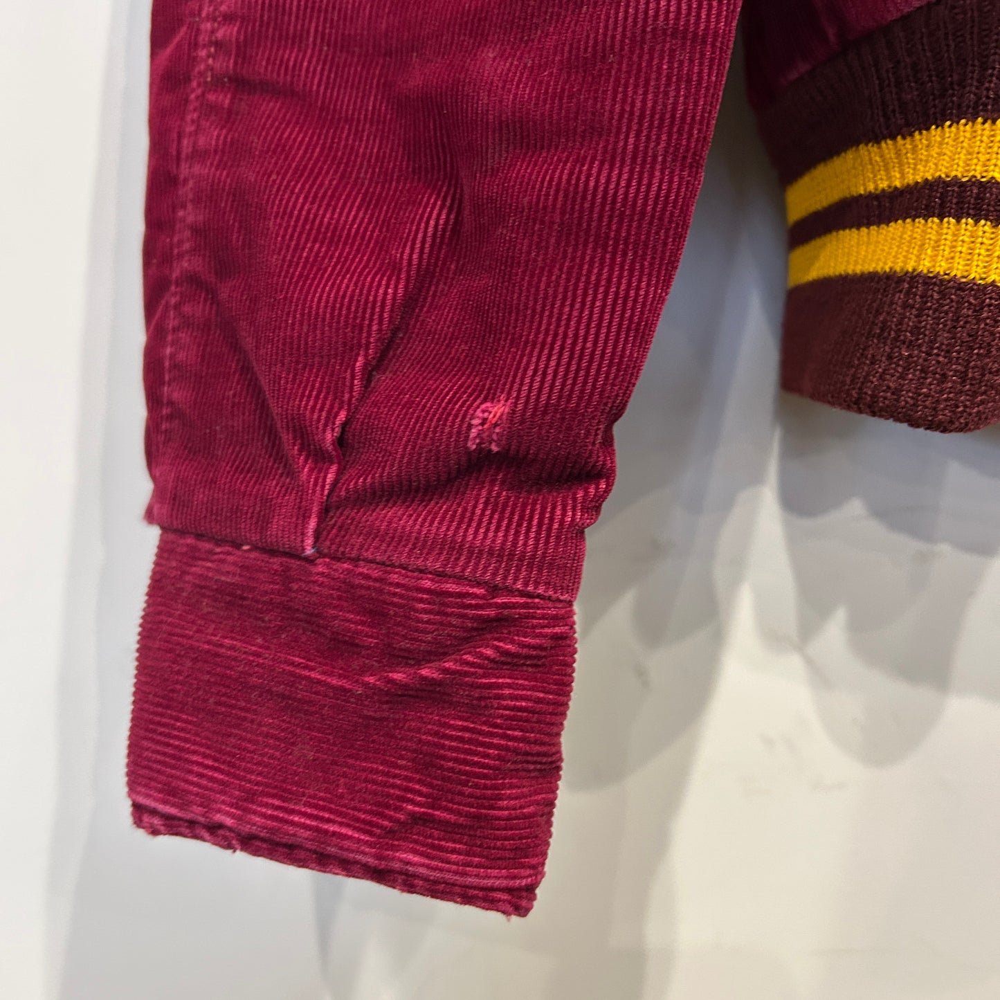 70's SHIELDS corduroy varsity jacket コーデュロイ スタジャン ワインレッド (S)/A6007J-SO