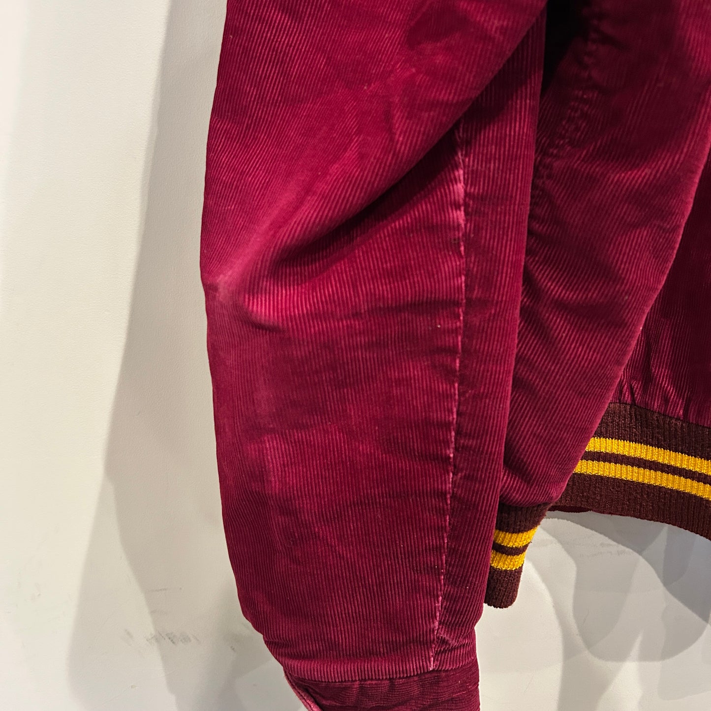 70's SHIELDS corduroy varsity jacket コーデュロイ スタジャン ワインレッド (S)/A6007J-SO