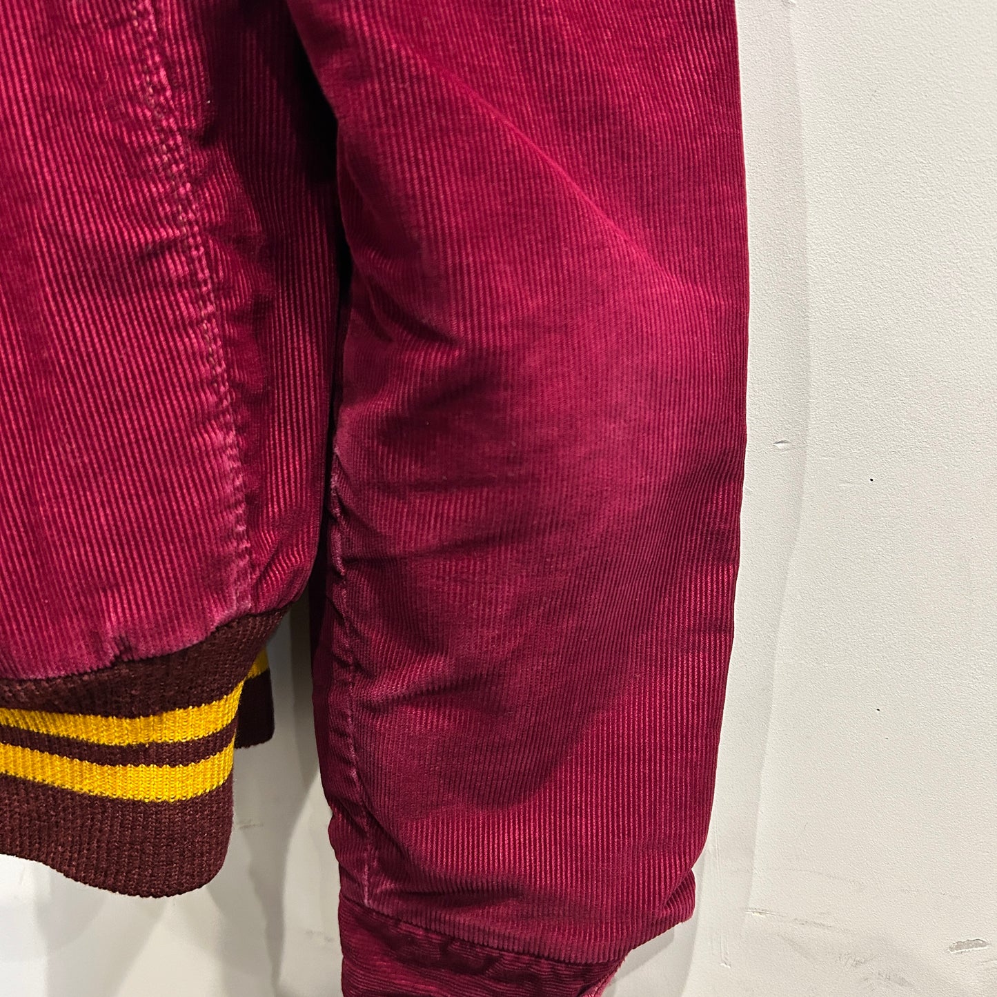 70's SHIELDS corduroy varsity jacket コーデュロイ スタジャン ワインレッド (S)/A6007J-SO