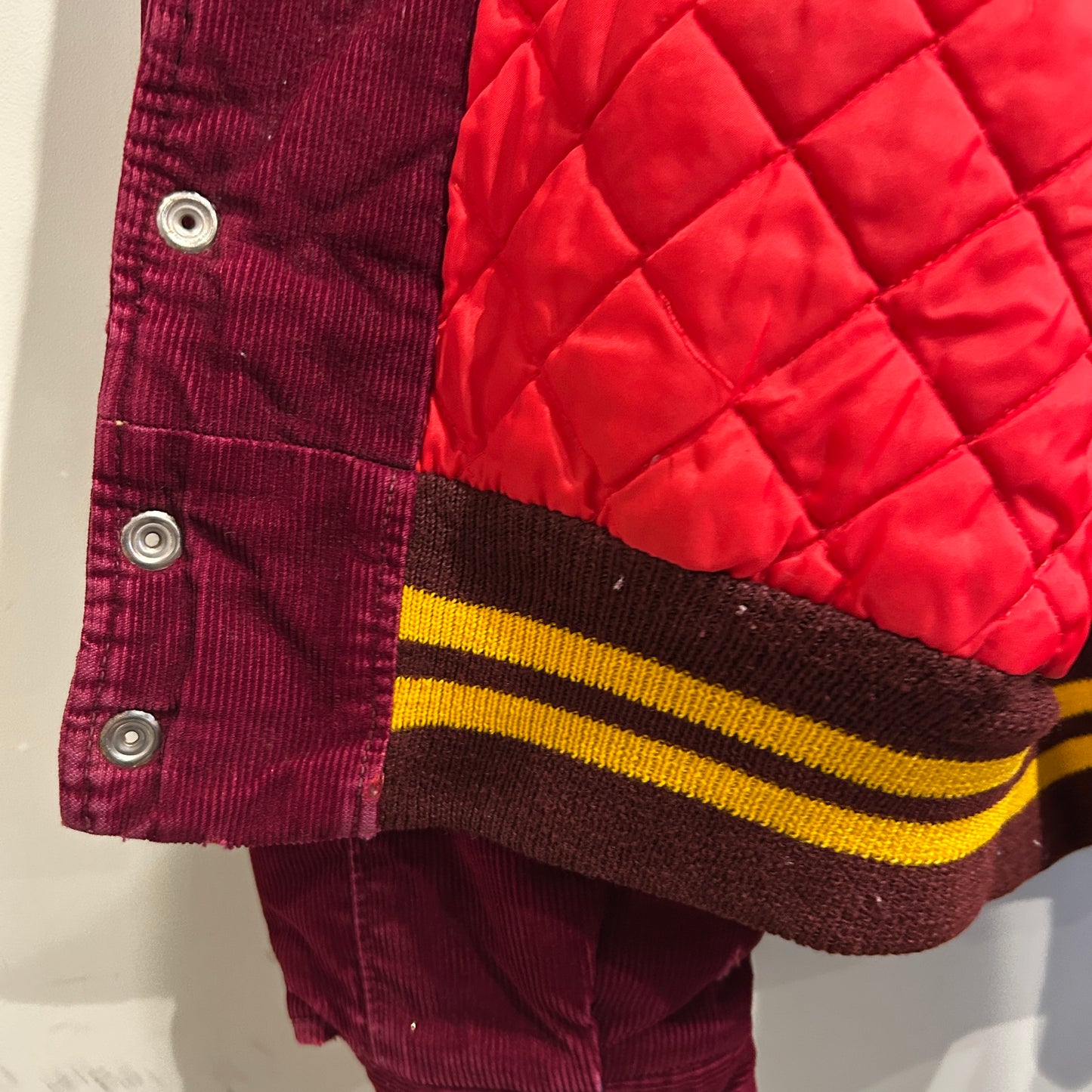 70's SHIELDS corduroy varsity jacket コーデュロイ スタジャン ワインレッド (S)/A6007J-SO