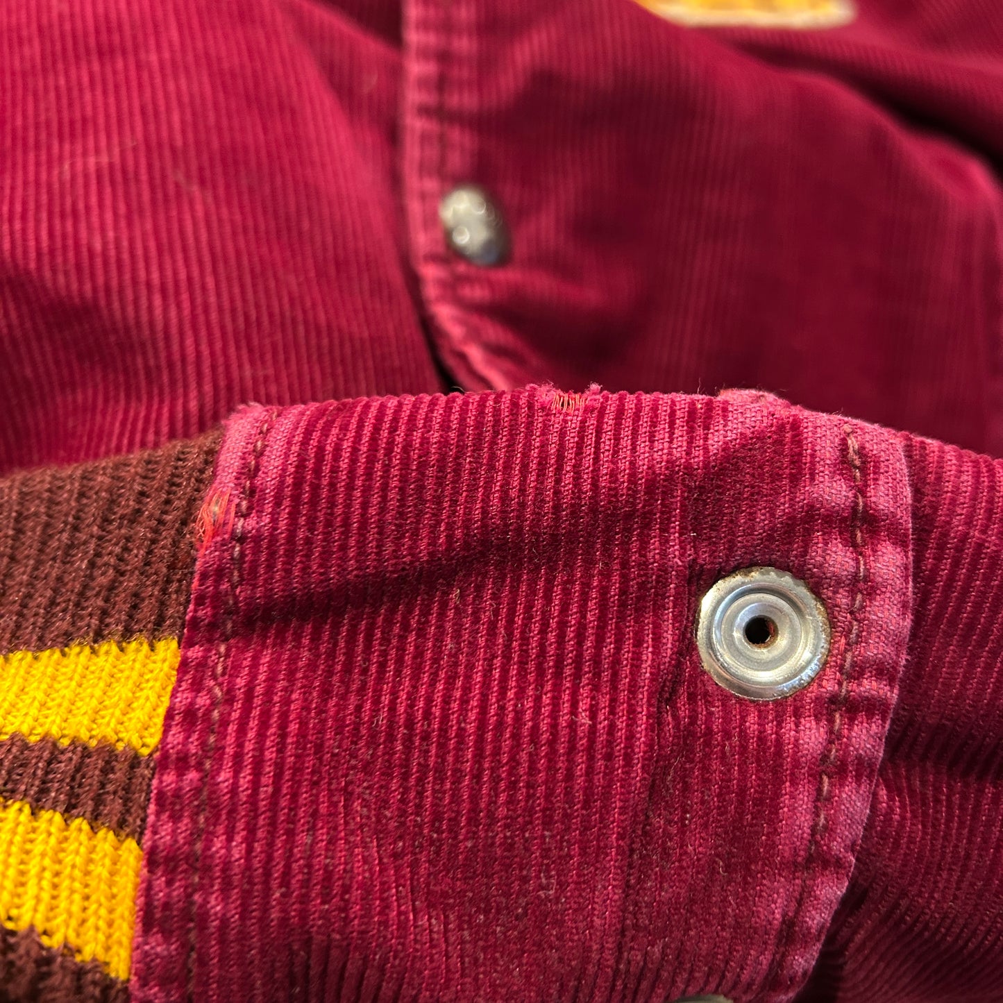 70's SHIELDS corduroy varsity jacket コーデュロイ スタジャン ワインレッド (S)/A6007J-SO