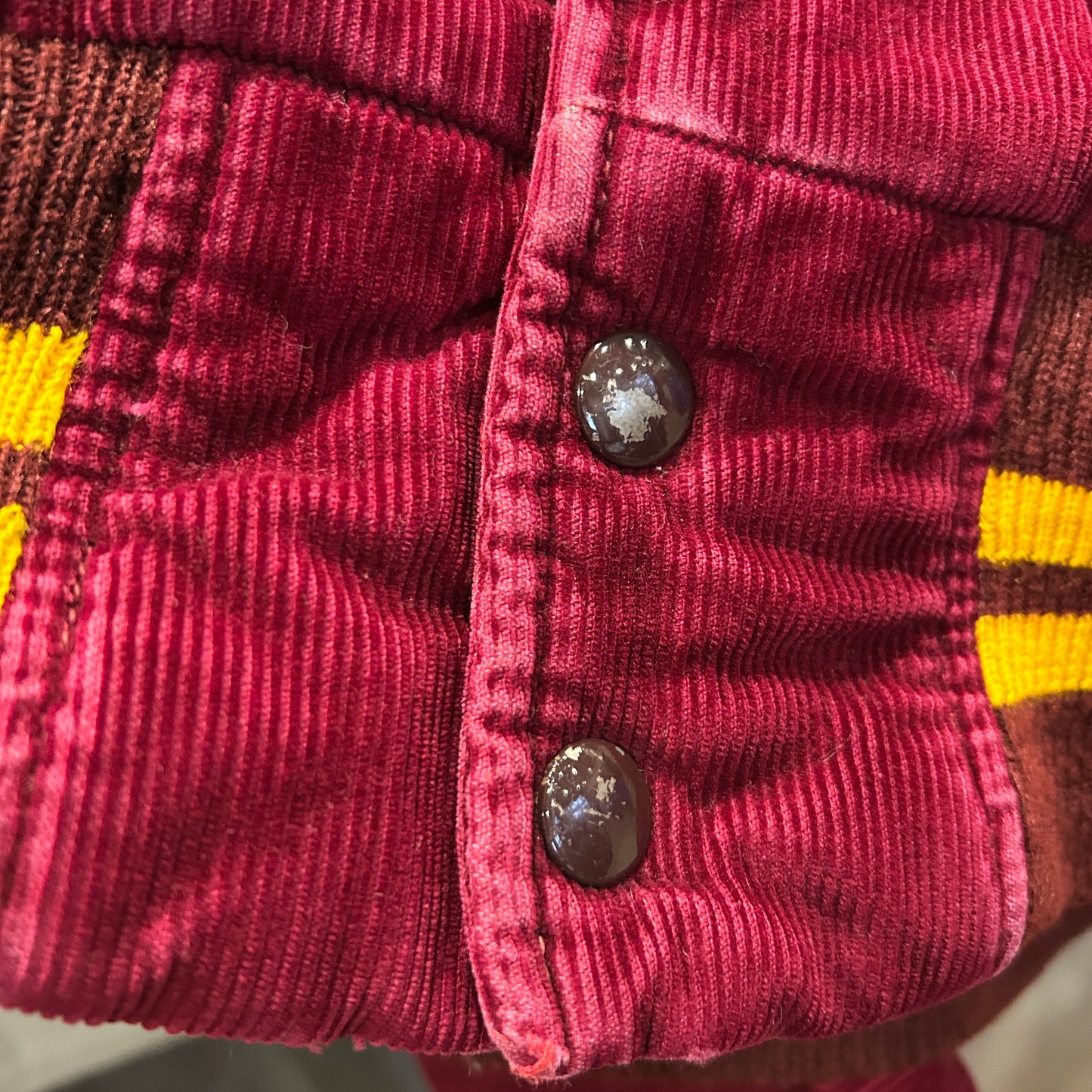 70's SHIELDS corduroy varsity jacket コーデュロイ スタジャン ワインレッド (S)/A6007J-SO