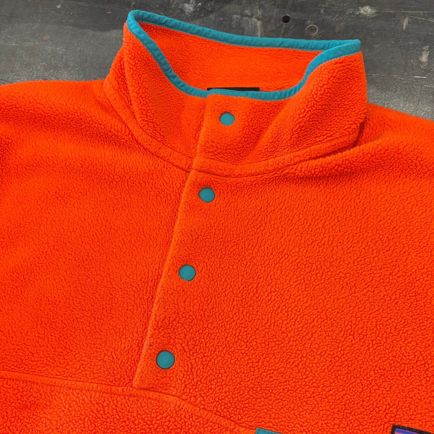 FA13 Patagonia パタゴニア スナップT シンチラ フリース プルオーバー オレンジ ターコイズ (L) /C0226F-SO