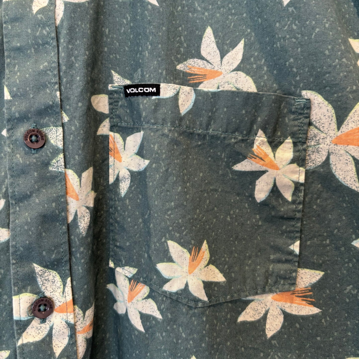 00's Volcom フローラル柄 レギュラーカラー半袖シャツ (XL)/B3060S-SO