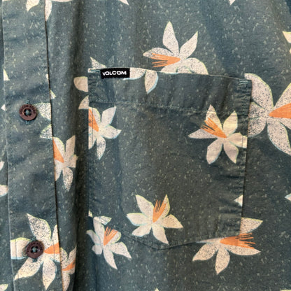00's Volcom フローラル柄 レギュラーカラー半袖シャツ (XL)/B3060S-SO