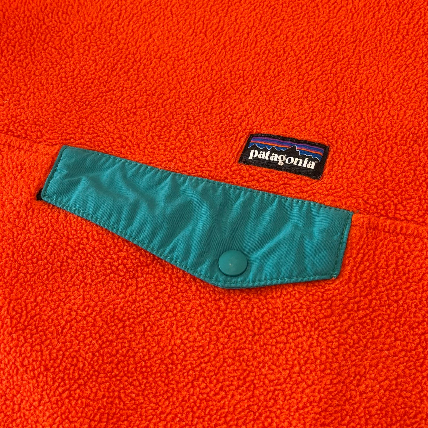 FA13 Patagonia パタゴニア スナップT シンチラ フリース プルオーバー オレンジ ターコイズ (L) /C0226F-SO