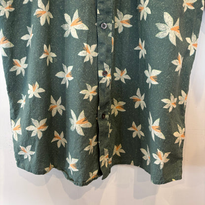00's Volcom フローラル柄 レギュラーカラー半袖シャツ (XL)/B3060S-SO