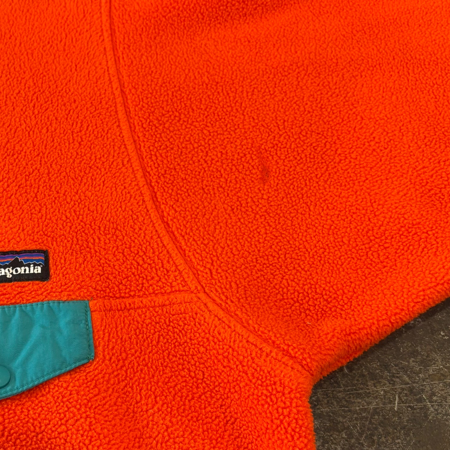 FA13 Patagonia パタゴニア スナップT シンチラ フリース プルオーバー オレンジ ターコイズ (L) /C0226F-SO