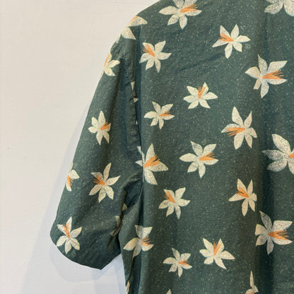 00's Volcom フローラル柄 レギュラーカラー半袖シャツ (XL)/B3060S-SO