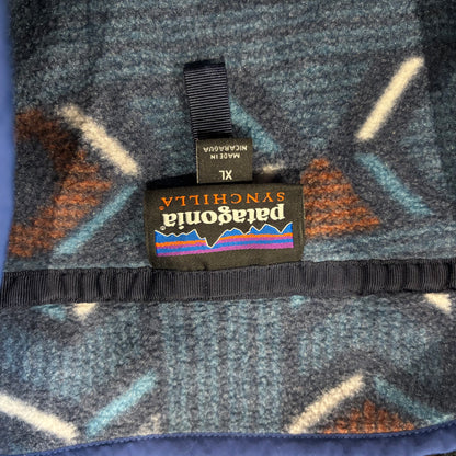 FA17 Patagonia パタゴニア スナップT シンチラ フリース  総柄 ネイビー (XL) /C0225F-SO