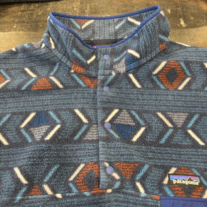 FA17 Patagonia パタゴニア スナップT シンチラ フリース  総柄 ネイビー (XL) /C0225F-SO