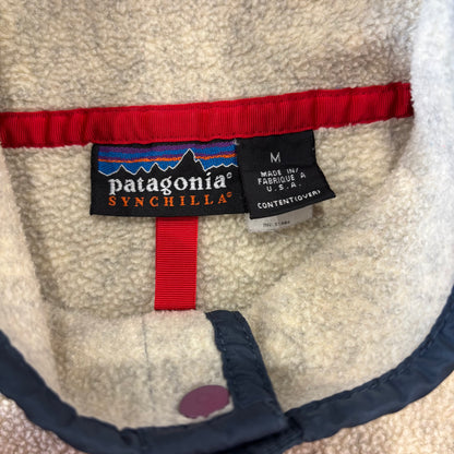 90's Patagonia パタゴニア スナップTシンチラ フリース  アイボリー (M) /C0215F-SO