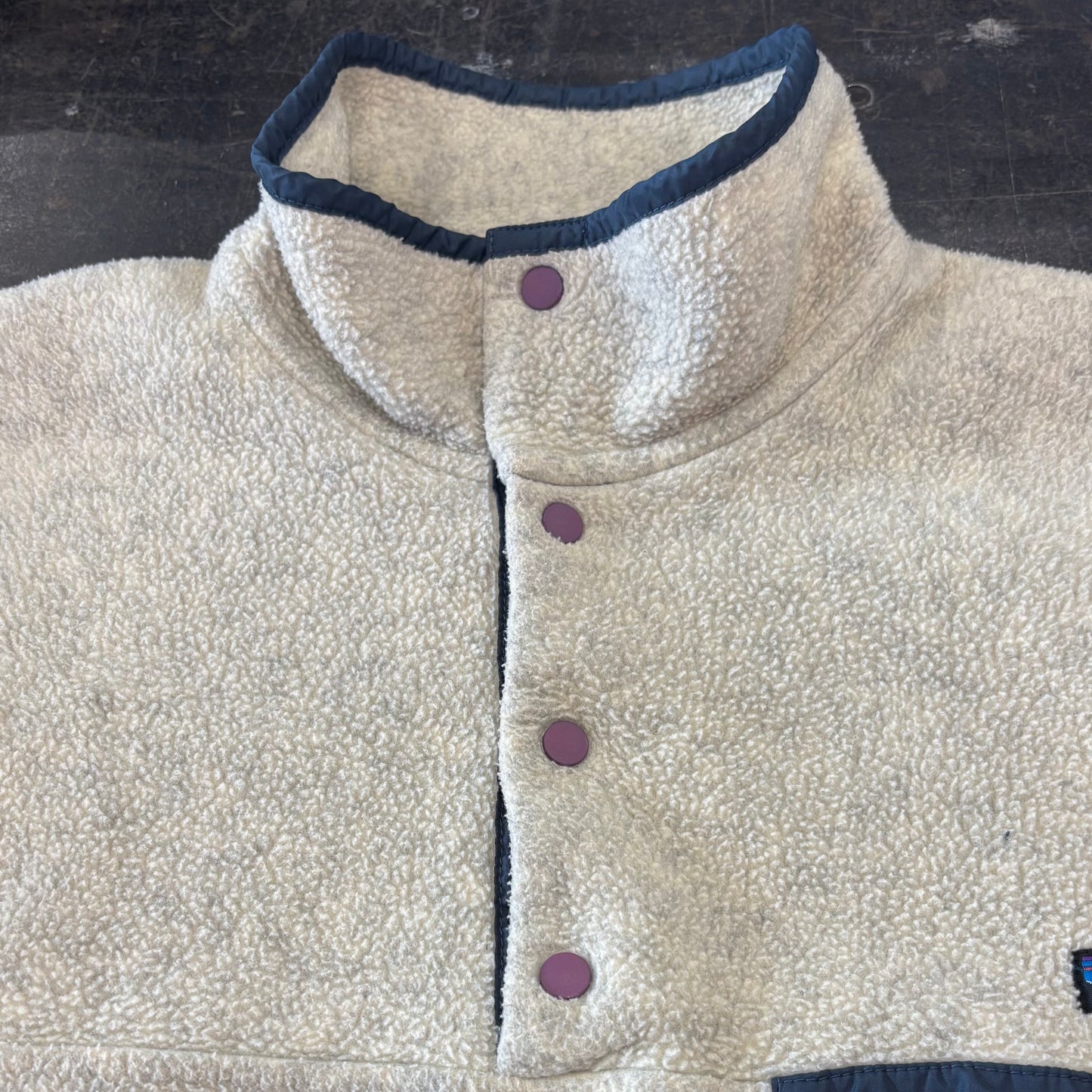 90's Patagonia パタゴニア スナップTシンチラ フリース  アイボリー (M) /C0215F-SO