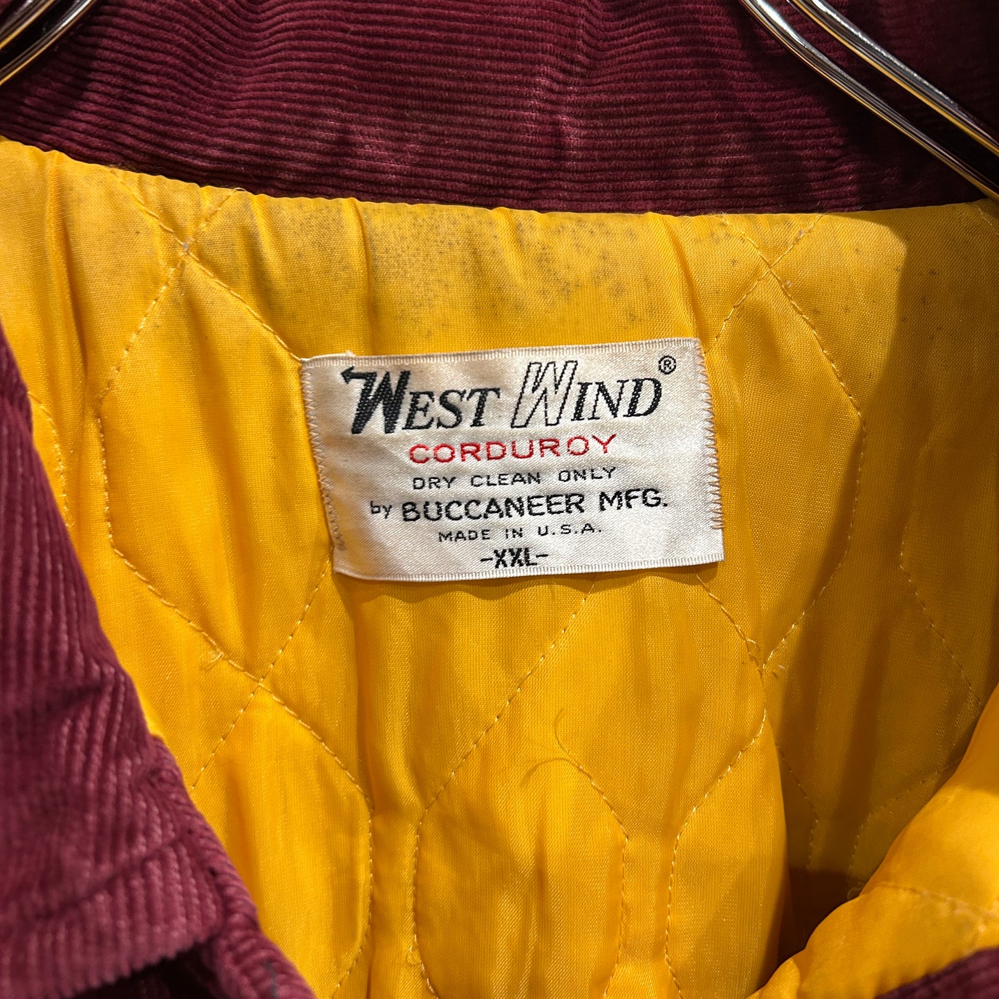 80's WEST WIND corduroy varsity jacket コーデュロイ スタジャン ワインレッド (XXL)/A8951J-SO