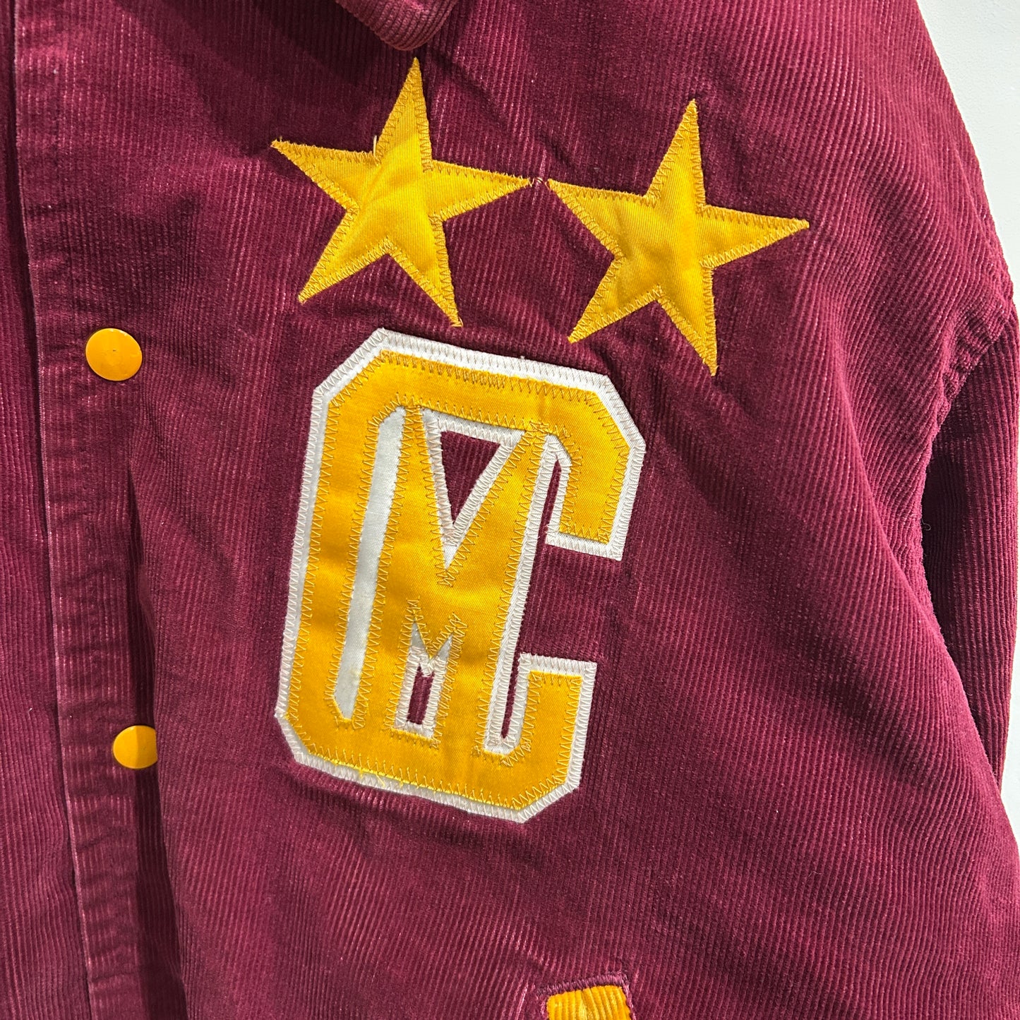 80's WEST WIND corduroy varsity jacket コーデュロイ スタジャン ワインレッド (XXL)/A8951J-SO