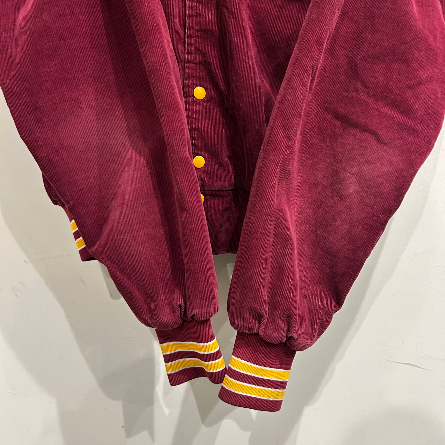 80's WEST WIND corduroy varsity jacket コーデュロイ スタジャン ワインレッド (XXL)/A8951J-SO