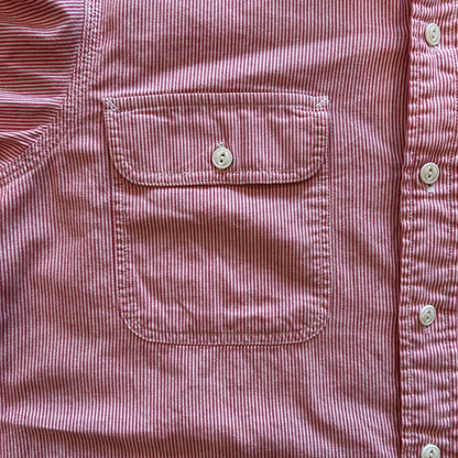 00's Polo by Ralph Lauren ラルフローレン ワークシャツ ストライプ 赤 白 (M)/A7775SH-SO