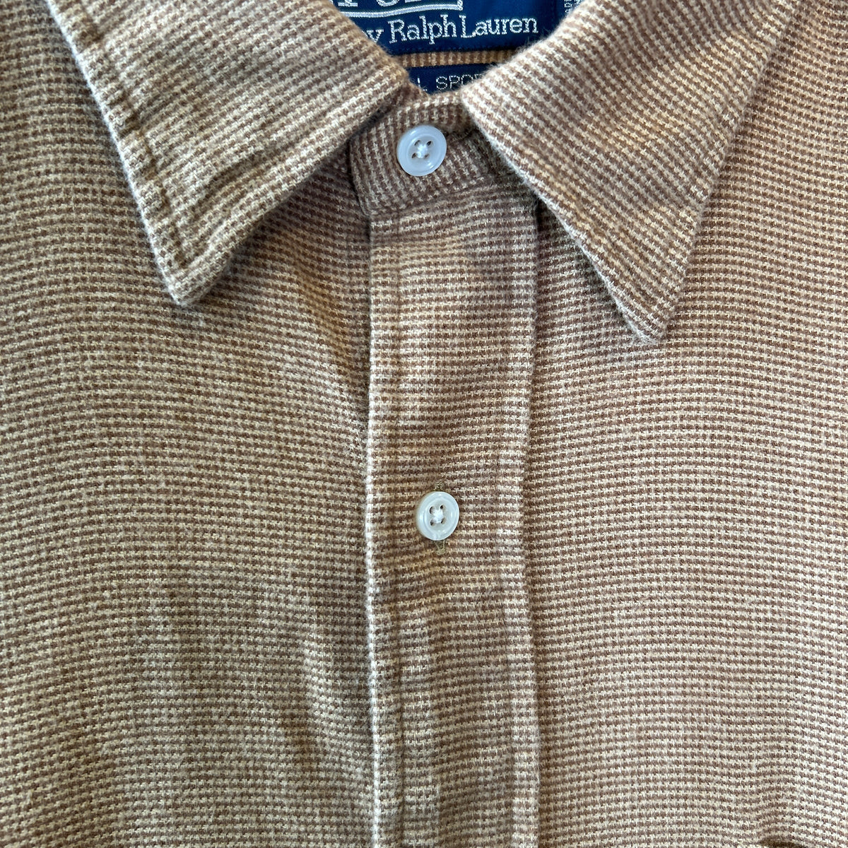 90's Polo by Ralph Lauren ラルフ "Lowell Sport" コットンネルシャツ(XL)/C1487SH-SO