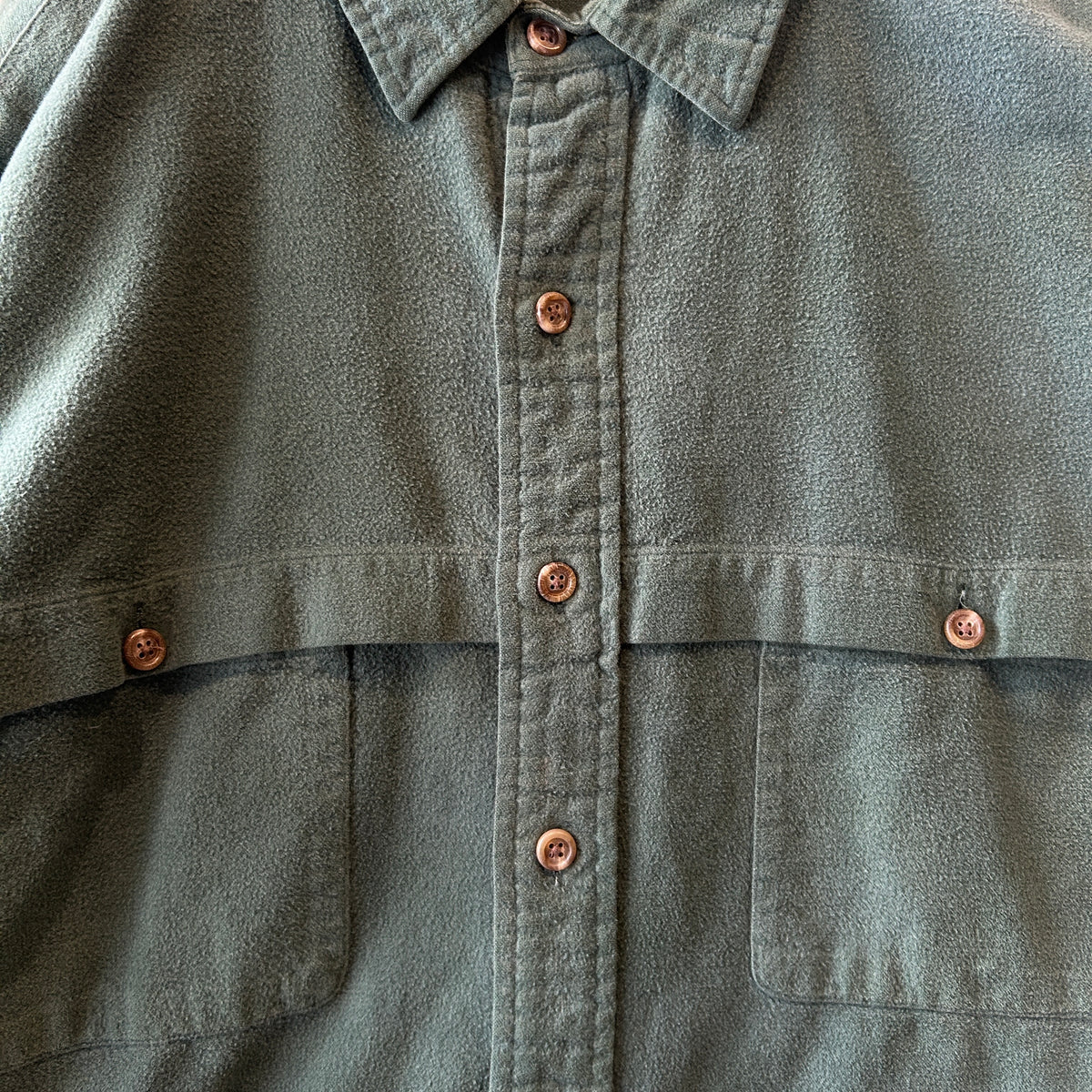 90's Polo Country ポロカントリー シャモアクロスシャツ グリーン(L)/A5313SH-SO