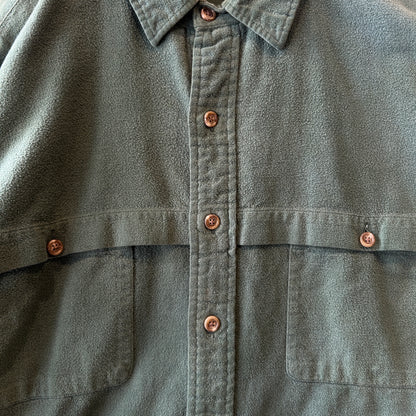 90's Polo Country ポロカントリー シャモアクロスシャツ グリーン(L)/A5313SH-SO