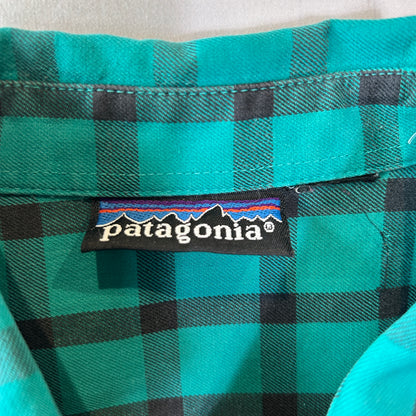 90's Patagonia パタゴニア チェックシャツ  エメラルドグリーン/C1486SH-SO