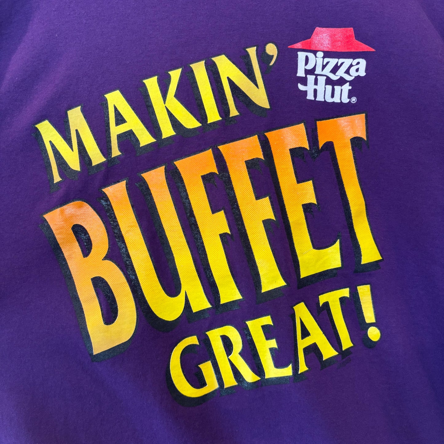 90's Pizza Hut ピザハット アドバタイジングTシャツ パープル(XL)/C1072T-SO