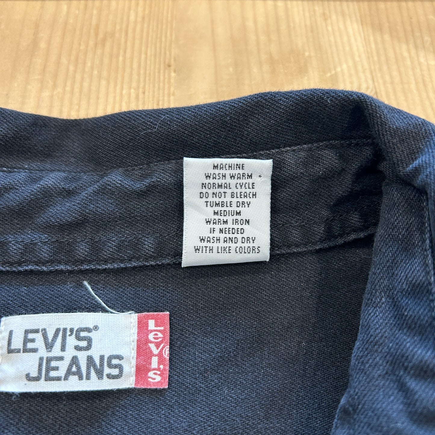00's LEVI'S JEANS black cotton shirt リーバイス ブラック コットンシャツ (L)/B2956SH-SO