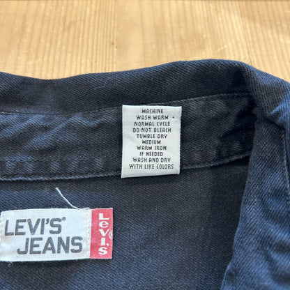 00's LEVI'S JEANS black cotton shirt リーバイス ブラック コットンシャツ (L)/B2956SH-SO