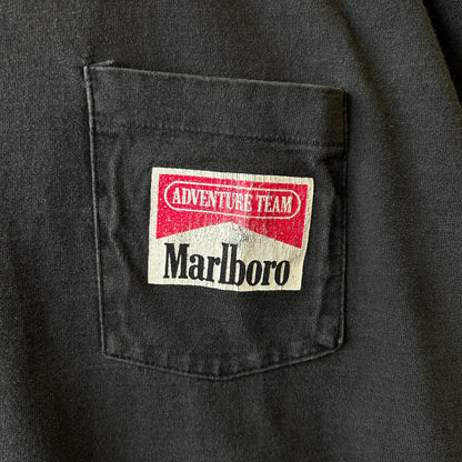 90's Marlboro マルボロ "SNAKE PASS" 企業Tシャツ 黒(Adult One Size)/0820T-SO