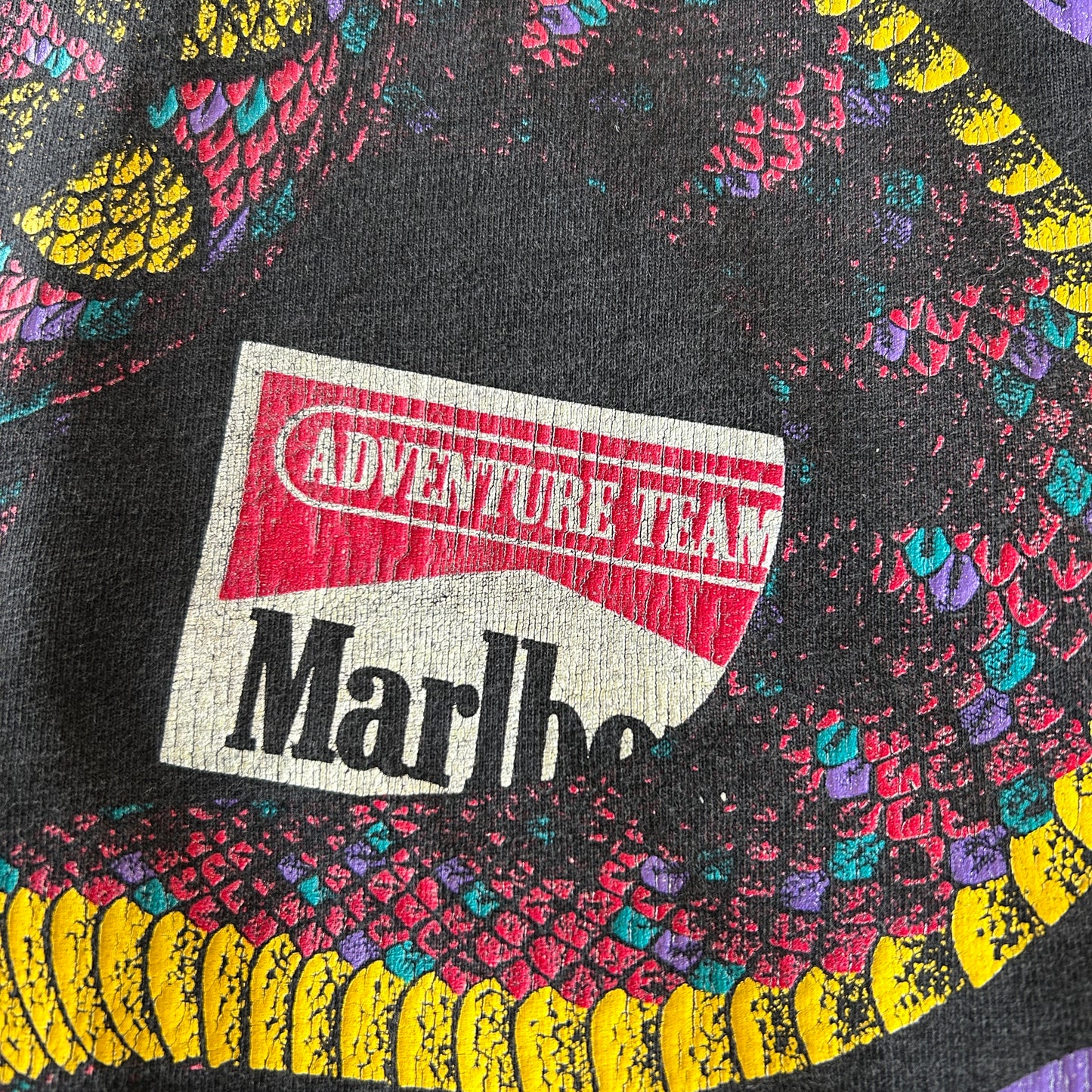 90's Marlboro マルボロ "SNAKE PASS" 企業Tシャツ 黒(Adult One Size)/0820T-SO