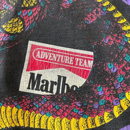90's Marlboro マルボロ "SNAKE PASS" 企業Tシャツ 黒(Adult One Size)/0820T-SO
