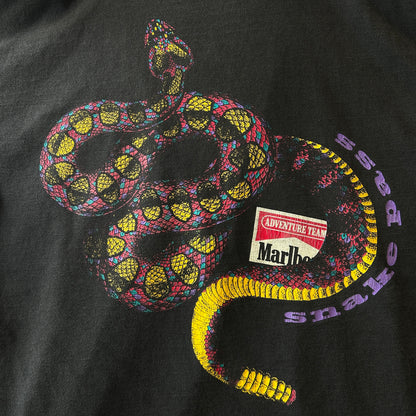 90's Marlboro マルボロ "SNAKE PASS" 企業Tシャツ 黒(Adult One Size)/0820T-SO
