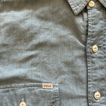 90's Polo by Ralph Lauren シャンブレーシャツ ライトブルー (L)/A7773SH-SO