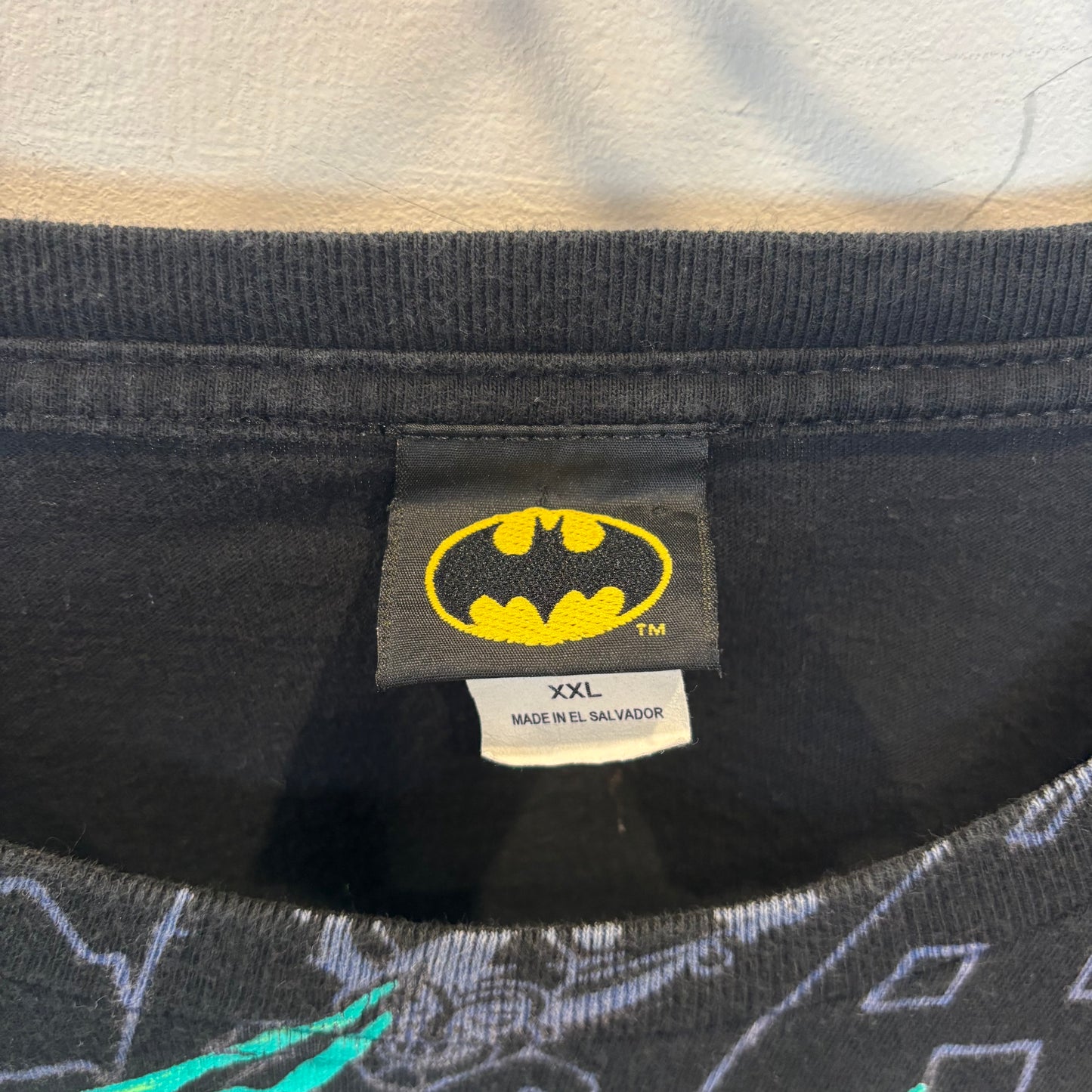 00's DCコミックス BATMAN ジョーカー プリント 総柄キャラクターTシャツ 黒(XXL)/B3068T-SO