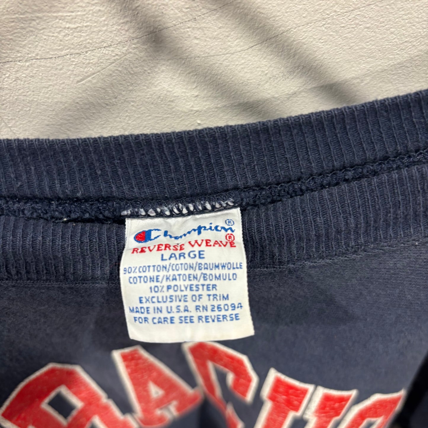 90's Champion Reverse Weave Syracuse リバースウィーブ カレッジスウェット 紺 (L)/C0244DS-SO