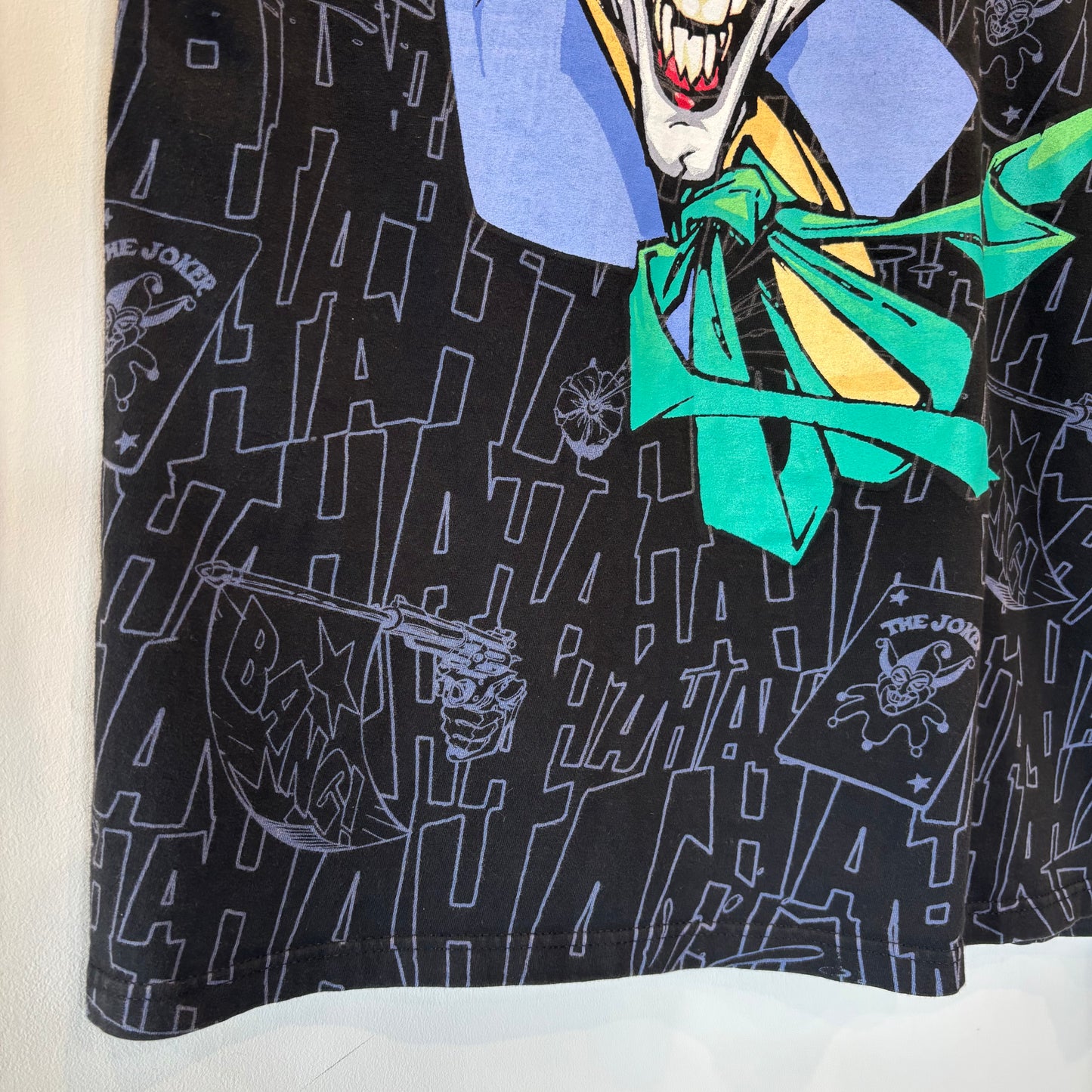 00's DCコミックス BATMAN ジョーカー プリント 総柄キャラクターTシャツ 黒(XXL)/B3068T-SO