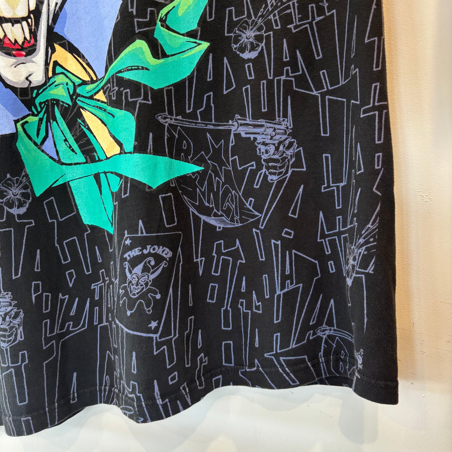 00's DCコミックス BATMAN ジョーカー プリント 総柄キャラクターTシャツ 黒(XXL)/B3068T-SO